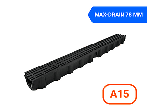Дренажен канал, с PP решетка A15, MAX-DRAIN