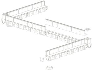 Канал MAX-DRAIN SLIM Slot RG, 1000x96x174mm, B125, с пластмасова решетка с алуминиев слот