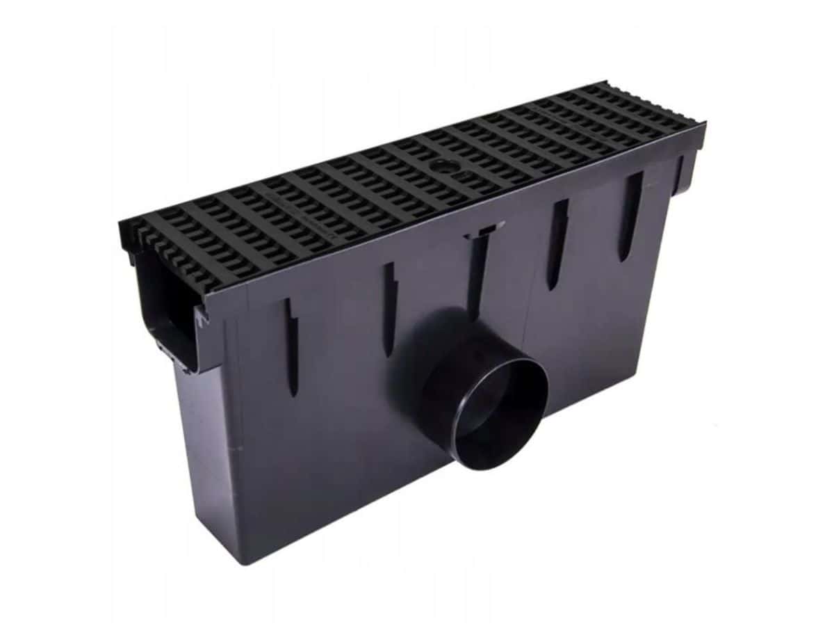 Ревизионна шахта за линеен дренажен канал MAX-DRAIN BASIC, 1000x98мм, с PVC решетка B125 графит