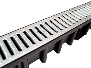 Дренажен канал MAX-DRAIN BASIC с поцинкована решетка A15, 1000x131x148mm - Image 3