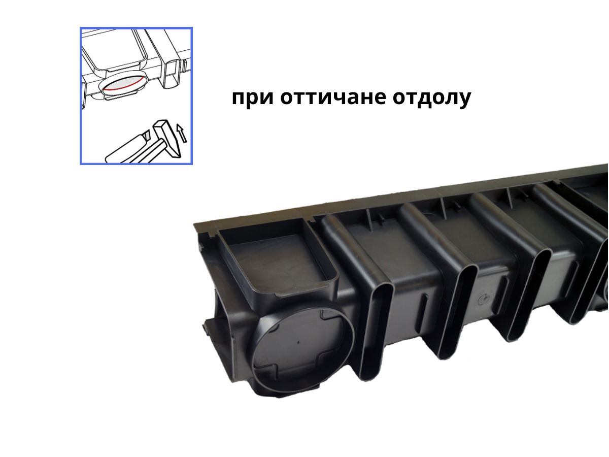 Дренажен канал MAX-DRAIN BASIC с PVC решетка B125, 1000x131x148mm - Image 5