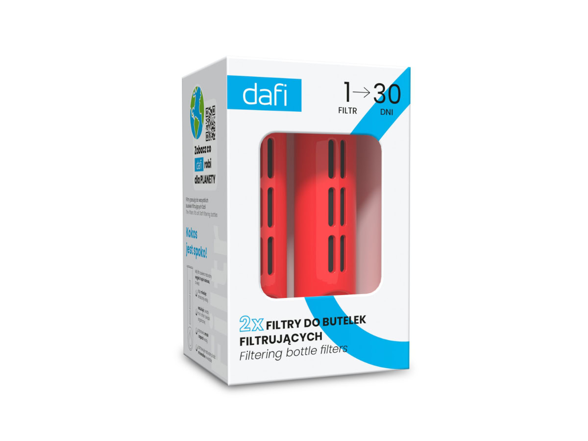 Комплект 2 броя филтри за бутилка Dafi Soft и Solid – червени - Image 2