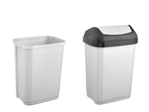 Кош за отпадъци Keeeper с люлеещ капак, 25л, сив - Image 4