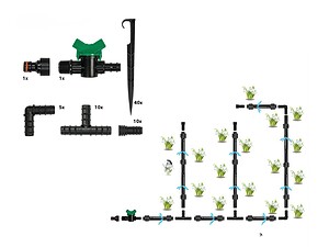 Alternative view of Комплект за капково напояване WATER DRIP с капков маркуч 50 м и 67 части