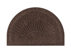 Кафява полукръгла гумена изтривалка Contours 60 × 90 см