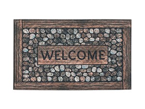 Премиум изтривалка „Камъчета“ с декоративен принт Welcome