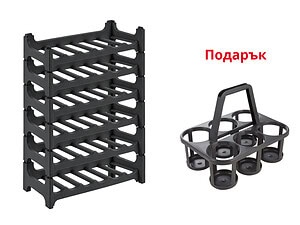 Комплект 6 стелажа за 36 бутилки Keeper + подарък кошница за пренасяне на 6 бутилки